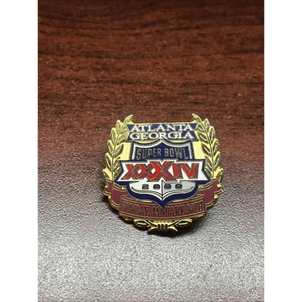 Vintage 2000 Super Bowl XXXIV NFL Atlanta Georgia Lapel Hat Pin‎